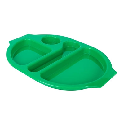 Olympia Kristallon PP Oval Compartment Food Tray Green 375mm (10 pack) - U040
