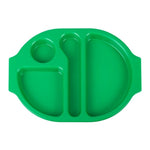 Olympia Kristallon PP Oval Compartment Food Tray Green 375mm (10 pack) - U040