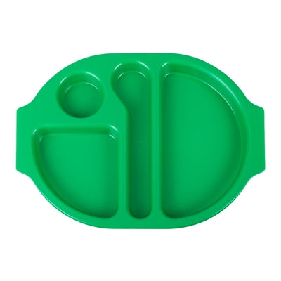 Olympia Kristallon PP Oval Compartment Food Tray Green 375mm (10 pack) - U040