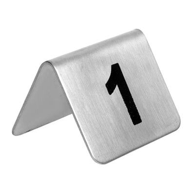 Olympia Brushed Steel Table Numbers 1-10 - U046