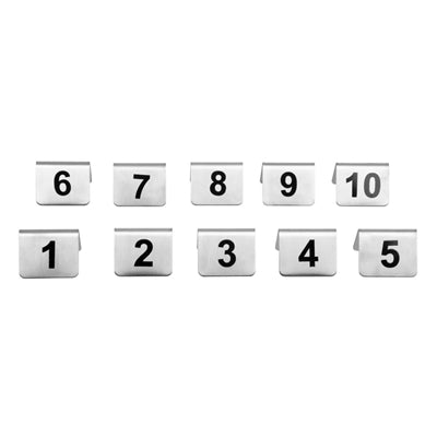 Olympia Brushed Steel Table Numbers 1-10 - U046