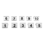Olympia Brushed Steel Table Numbers 1-10 - U046