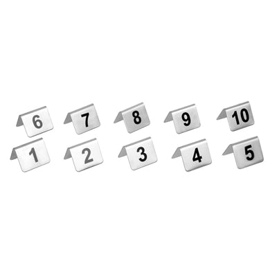 Olympia Brushed Steel Table Numbers 1-10 - U046