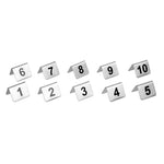 Olympia Brushed Steel Table Numbers 1-10 - U046