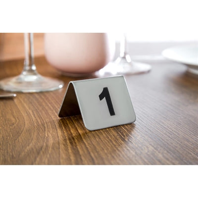 Olympia Brushed Steel Table Numbers 1-10 - U046