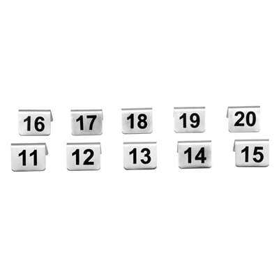 Olympia Brushed Steel Table Numbers 11-20 - U047