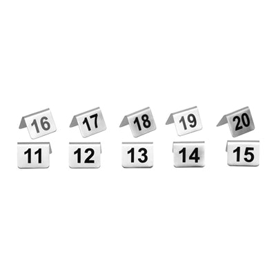 Olympia Brushed Steel Table Numbers 11-20 - U047