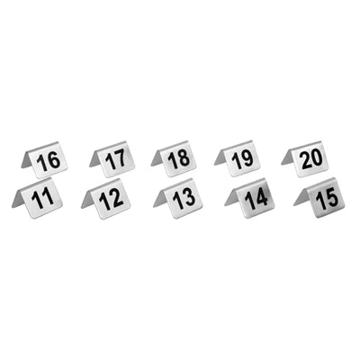 Olympia Brushed Steel Table Numbers 11-20 - U047