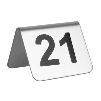Olympia Brushed Steel Table Numbers 21-30 - U048