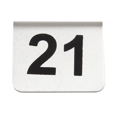 Olympia Brushed Steel Table Numbers 21-30 - U048