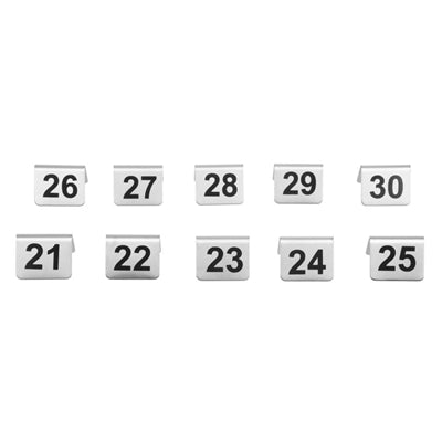 Olympia Brushed Steel Table Numbers 21-30 - U048