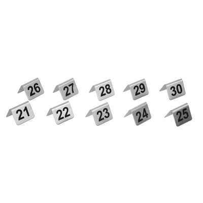 Olympia Brushed Steel Table Numbers 21-30 - U048