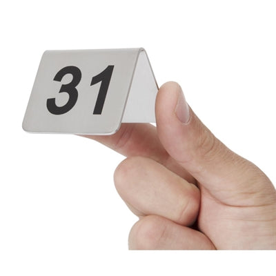 Olympia Brushed Steel Table Numbers 31-40 - U049