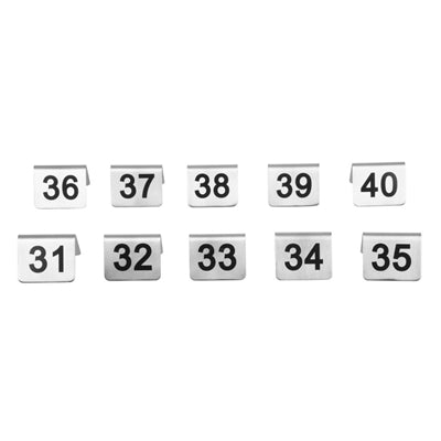 Olympia Brushed Steel Table Numbers 31-40 - U049