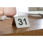 Olympia Brushed Steel Table Numbers 31-40 - U049