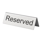 Olympia Brushed Steel Reserved Table Sign (10 Pack) - U051