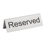 Olympia Brushed Steel Reserved Table Sign (10 Pack) - U051
