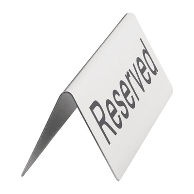 Olympia Brushed Steel Reserved Table Sign (10 Pack) - U051