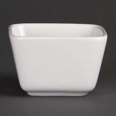 Olympia Whiteware Tall Square Mini Dishes 75mm (12 Pack) - U178