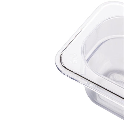Vogue ABS Gastronorm Tray Clear GN 1/9 100mm - JN896