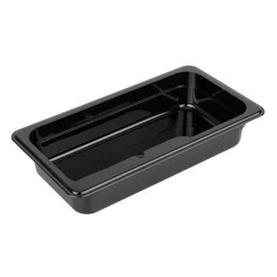 Vogue Polycarbonate 1/3 Gastronorm Container 65mm Black - U462