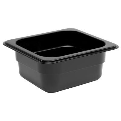 Vogue Polycarbonate 1/6 Gastronorm Container 65mm Black - U469