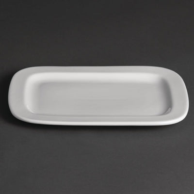 Olympia Whiteware Rounded Rectangular Plates 230mm (12 Pack) - U805