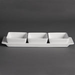 Olympia Whiteware Snack Dishes with Plates 3 Section (2 Pack) - U816