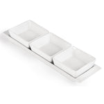 Olympia Whiteware Snack Dishes with Plates 3 Section (2 Pack) - U816