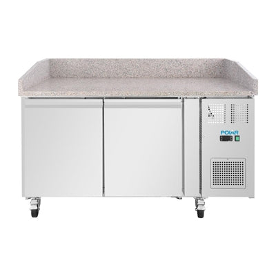 Polar U-Series Double Door Pizza Counter with Granite Top 428Ltr - UA081