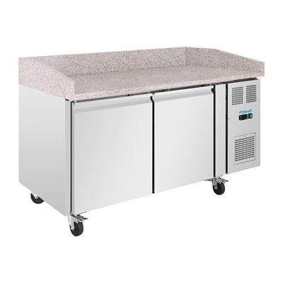 Polar U-Series Double Door Pizza Counter with Granite Top 428Ltr - UA081