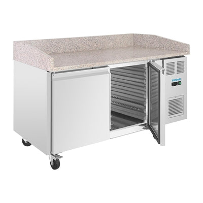 Polar U-Series Double Door Pizza Counter with Granite Top 428Ltr - UA081