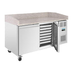 Polar U-Series Double Door Pizza Counter with Granite Top 428Ltr - UA081