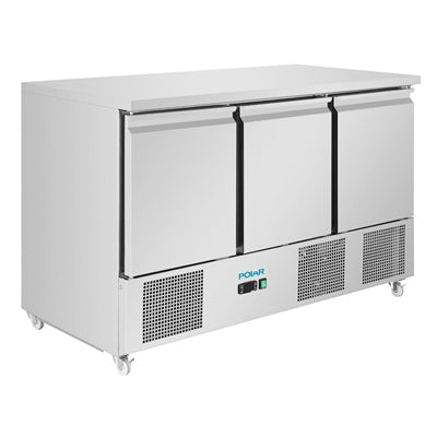 Polar U-Series Ventilated Triple Door Counter Fridge 400Ltr - UA090