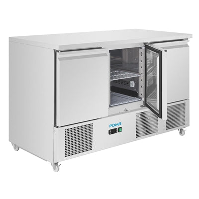 Polar U-Series Ventilated Triple Door Counter Fridge 400Ltr - UA090