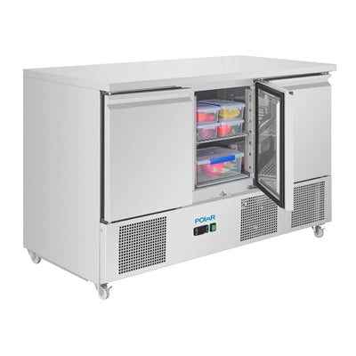 Polar U-Series Ventilated Triple Door Counter Fridge 400Ltr - UA090