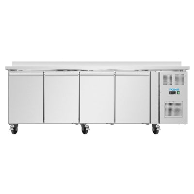 Polar U-Series Four Door Counter Fridge with Upstand 553Ltr - UA095