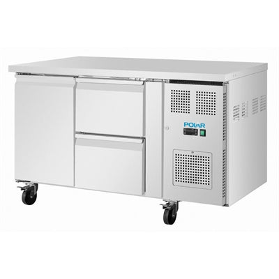 Polar U-Series 1 Door & 2 Drawer Counter Fridge - UA108