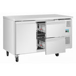 Polar U-Series 1 Door & 2 Drawer Counter Fridge - UA108