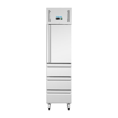 Polar U-Series Single Door & 3 Drawer Slimline GN Cabinet Fridge 292Ltr - UA113