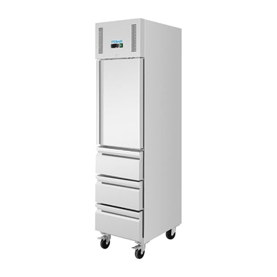 Polar U-Series Single Door & 3 Drawer Slimline GN Cabinet Fridge 292Ltr - UA113