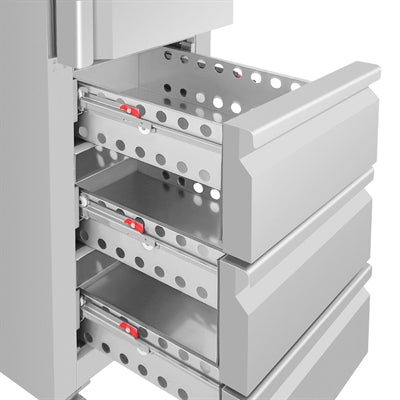 Polar U-Series Single Door & 3 Drawer Slimline GN Cabinet Fridge 292Ltr - UA113