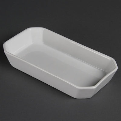 Olympia Whiteware Rectangular Hors d'Oeuvre Dishes 235x 122mm (6 Pack) - W438
