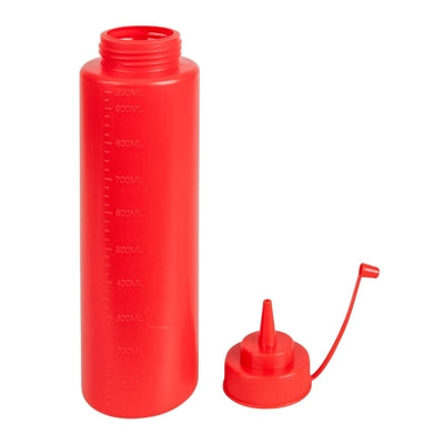 Vogue Red Squeeze Sauce Bottle 35oz - W833