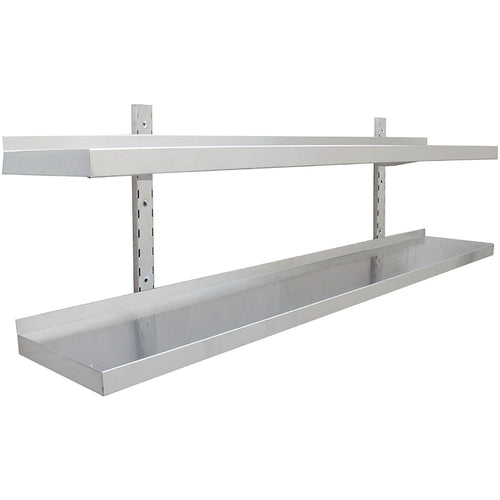 Height Adjustable Wall shelf 2 levels 2000x400mm Stainless steel - THWBS2R204