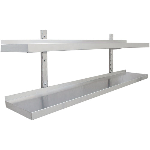 Height Adjustable Wall shelf 2 levels 2000x400mm Stainless steel - THWBS2R184
