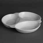 Olympia Whiteware Vegetable Dishes 3 Section 250mm (6 Pack) - Y099