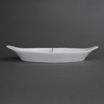 Olympia Whiteware Divided Oval Eared Dishes 295x155mm (6 Pack) - Y100