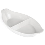 Olympia Whiteware Divided Oval Eared Dishes 295x155mm (6 Pack) - Y100