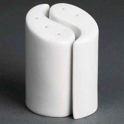 Olympia Whiteware Yin Yang Salt & Pepper Sets 95mm (12 Pack) - Y107